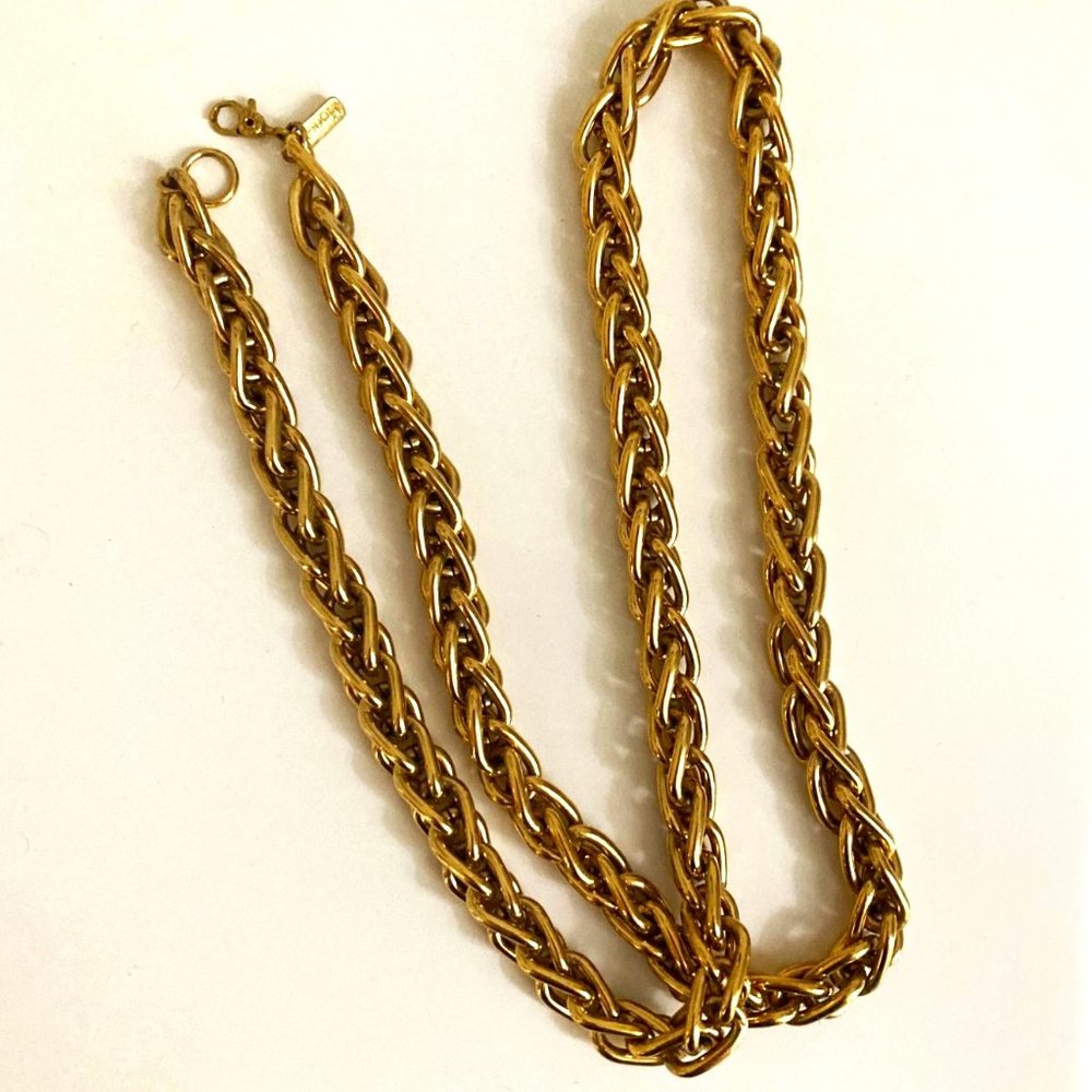 Classic vintage: 23-inch gold chain necklace signed Monet